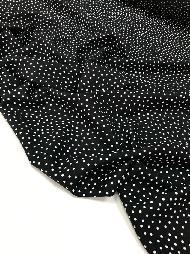 модал купить Oeko-Tex  белый горох на черном