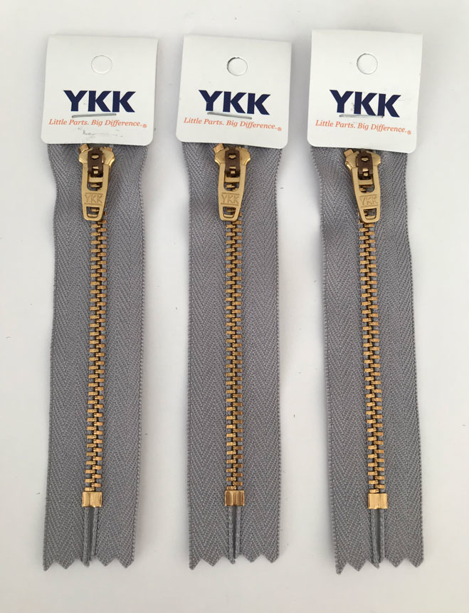 Молния YKK "Джинс" неразъемная металлическая (латунь) в розницу