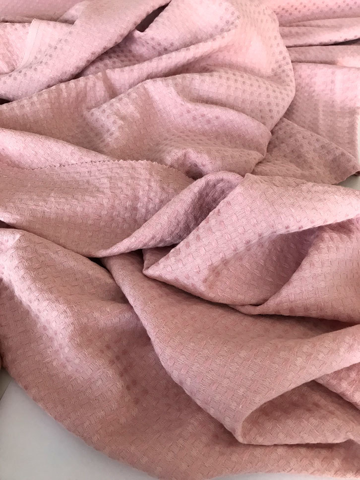 вафельный лен на одеяло розовый