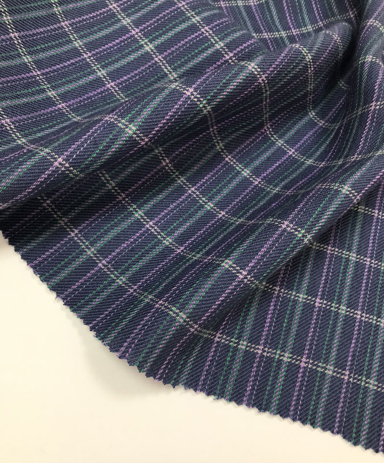 лен с шерстью полоска на синем