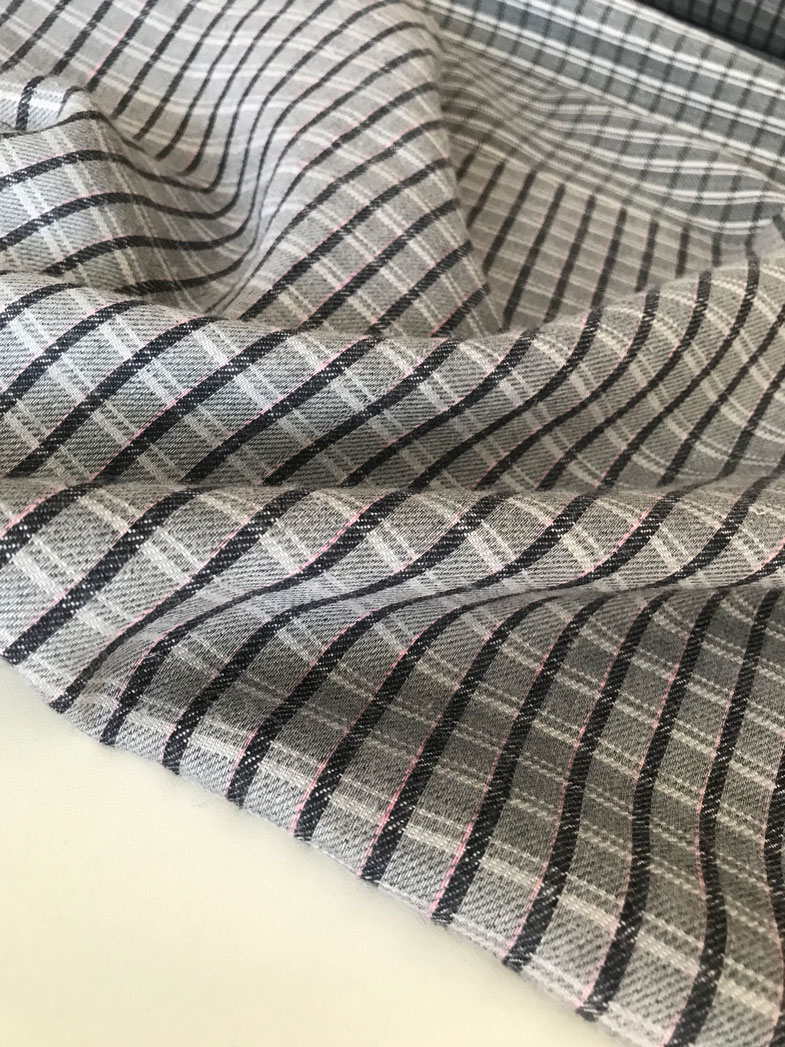 ткань лен с шерстью серая клетка