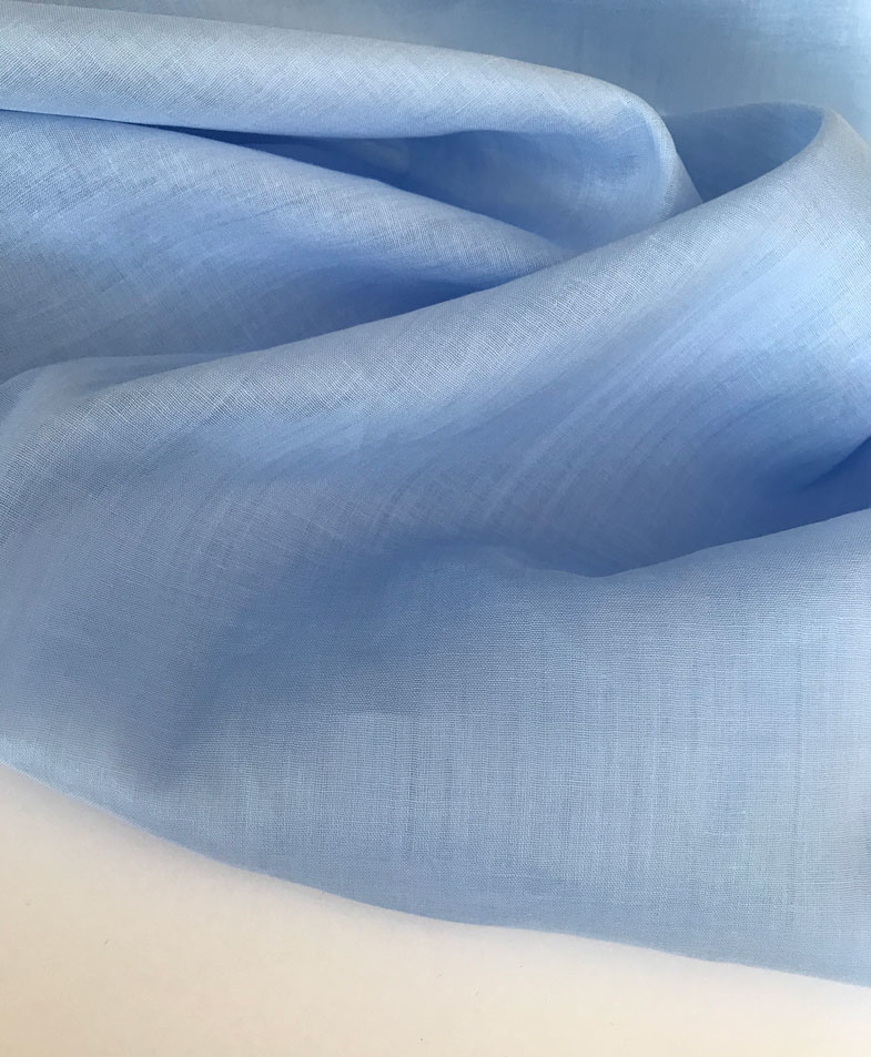 ткань батист крапива ramie голубой
