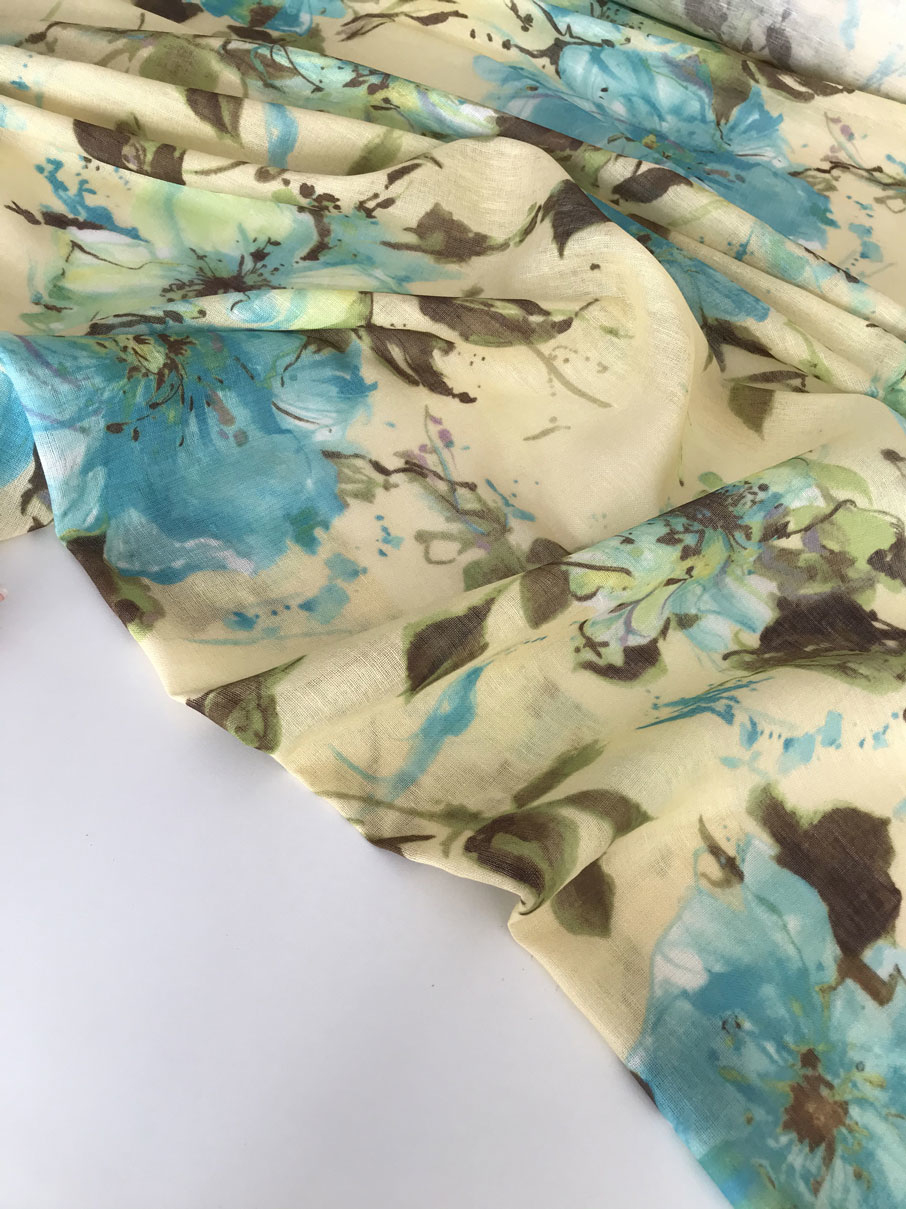 вуаль изо льна принт