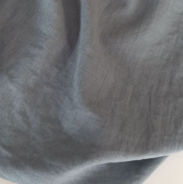 Лён с хлопком "Вечернее небо" с эффектом мятости (crush)