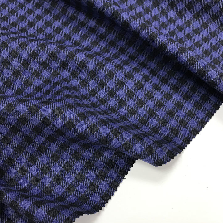 Лён "Клетка сине-фиолетовая" плотный