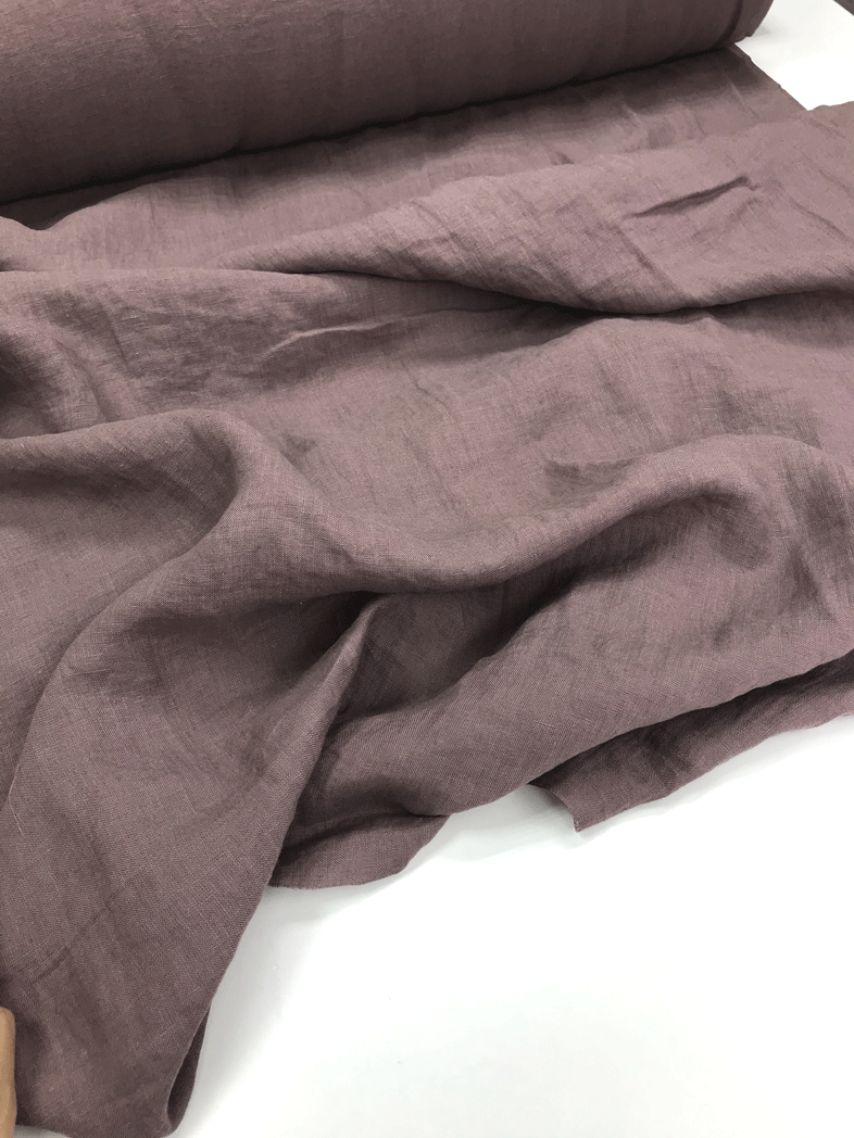 Лён широкий crush с эффектом мятости "Тауп"