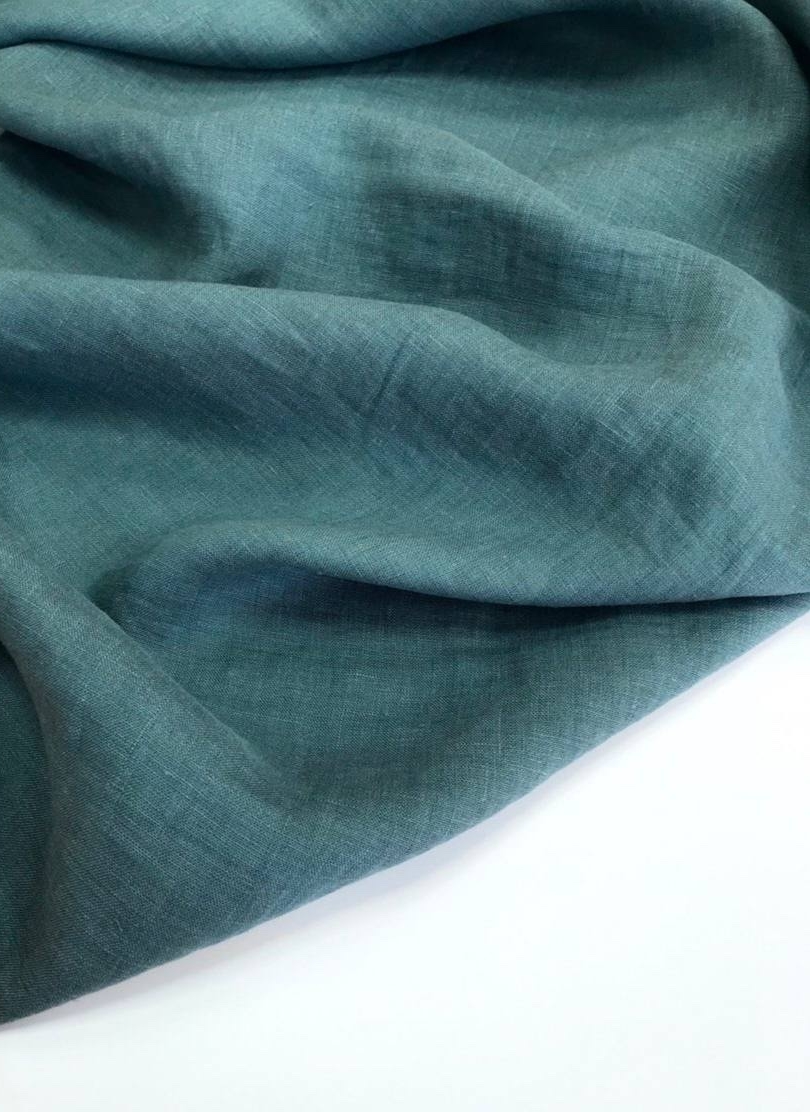 Лён широкий crush с эффектом мятости "Арктика"