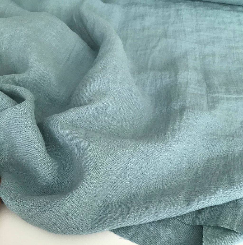 Лён широкий crush с эффектом мятости "Лагуна"