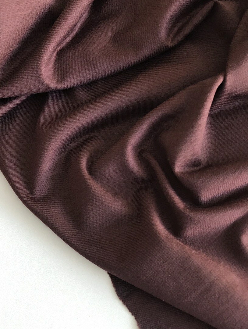 Трикотаж джерси Reda "Вишневый шоколад" 100% шерсть