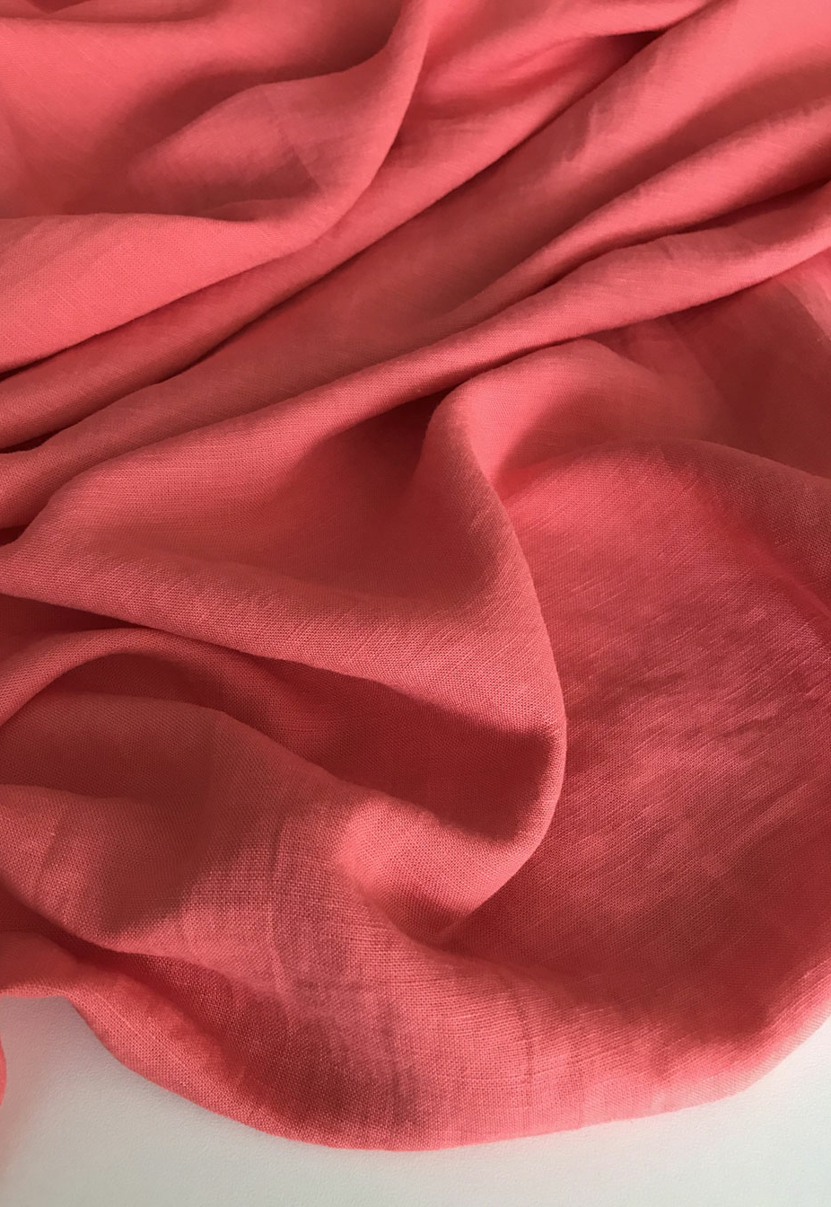 Отрез Лён с вискозой "Коралловый риф" с эффектом мятости (crush)   1,3м