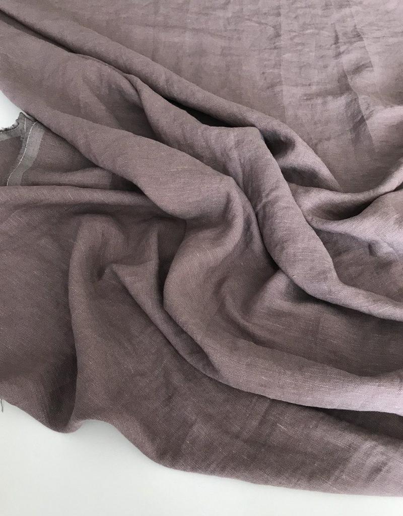 Лён с вискозой "Тауп" с эффектом мятости (crush)