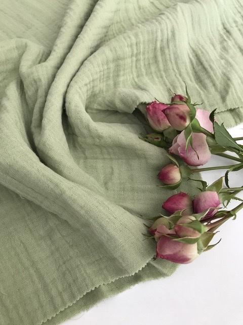 Отрез Муслин 3-хслойный "Фисташка" широкий  2,8м