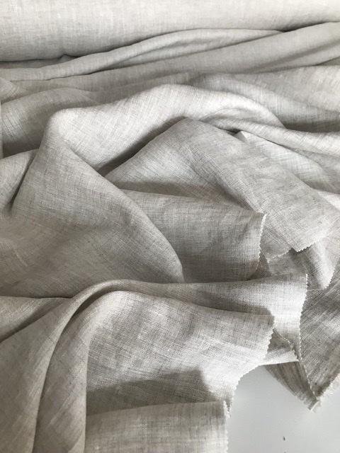 Лён сорочечный "Льняного натурального цвета" с эффектом мятости (crush)