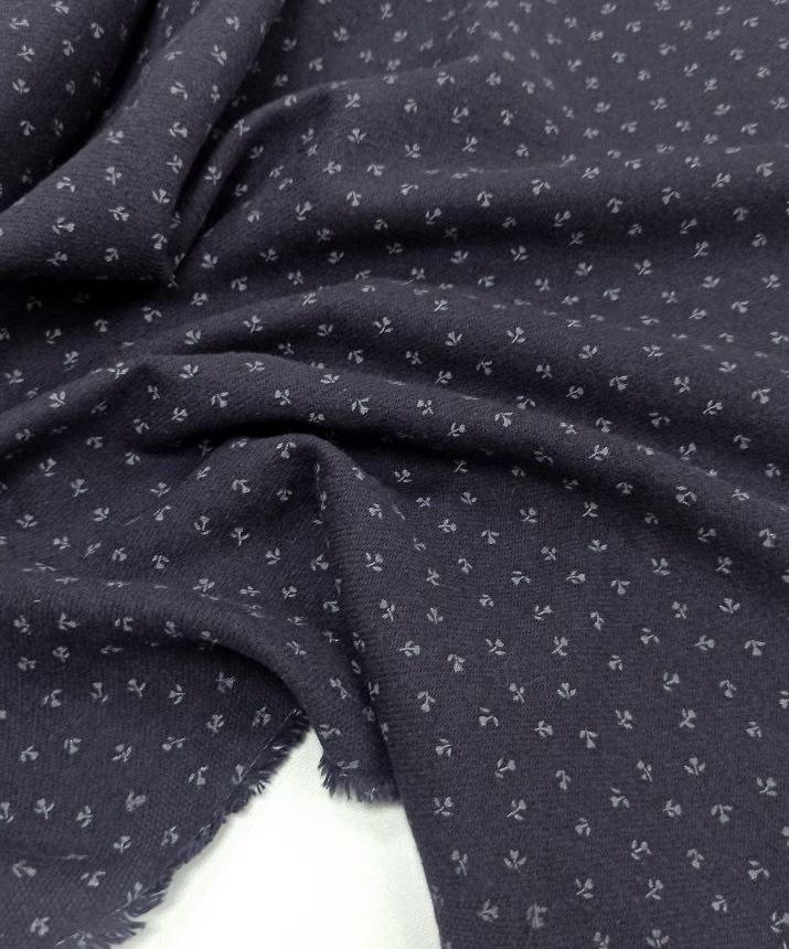 Фланель (тёплый хлопок)  "Веточки на синем"