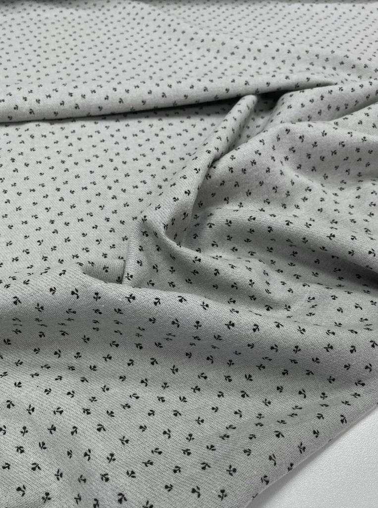 Фланель (тёплый хлопок)  "Веточки на сером"