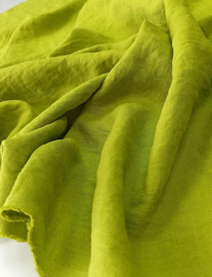 Лён "Неоновый лайм"с эффектом мятости (crush)