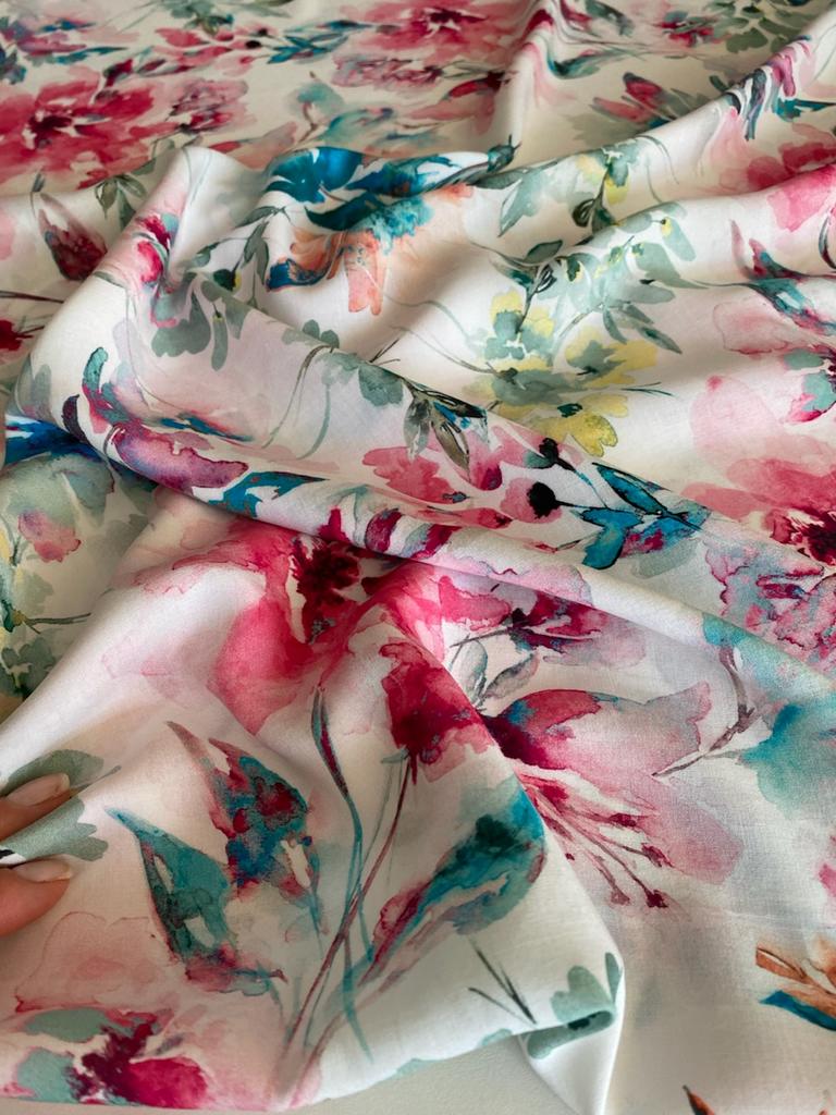 Вискоза "Цветочная акварель"