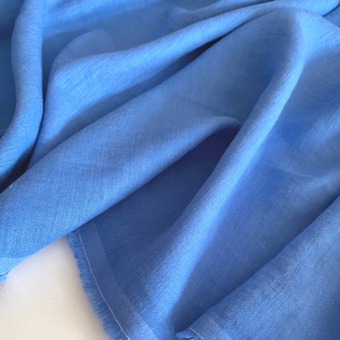 Лён с вискозой "Нежный василек" с эффектом мятости (crush)