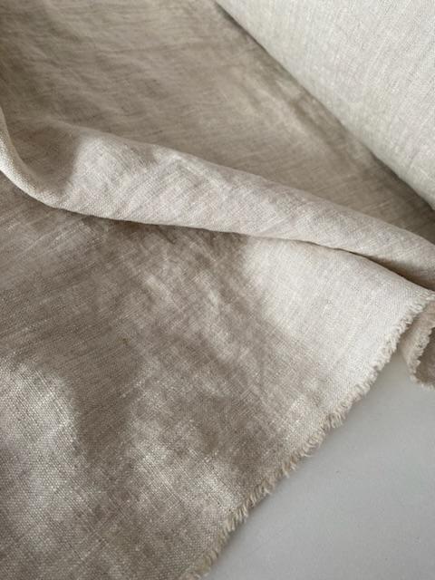 Лён "Натуральный льняной светлый" с эффектом мятости (crush)