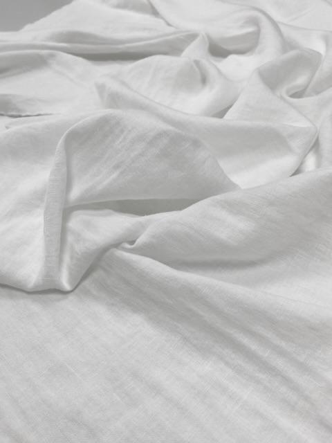 Лён с вискозой "Белоснежный" с эффектом мятости (crush)