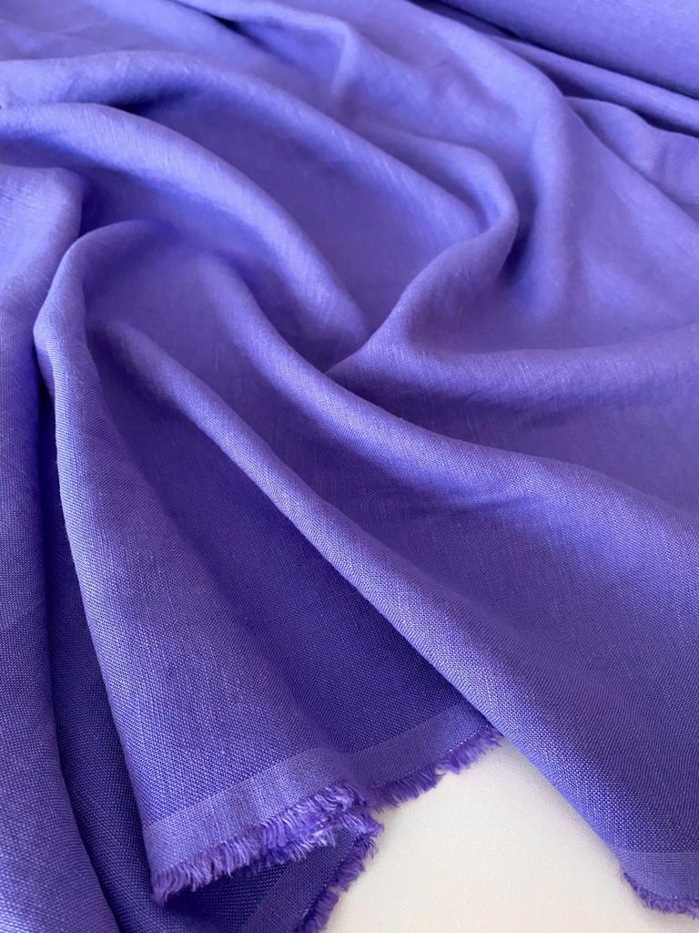 Лён с вискозой "Фиалка" с эффектом мятости (crush)