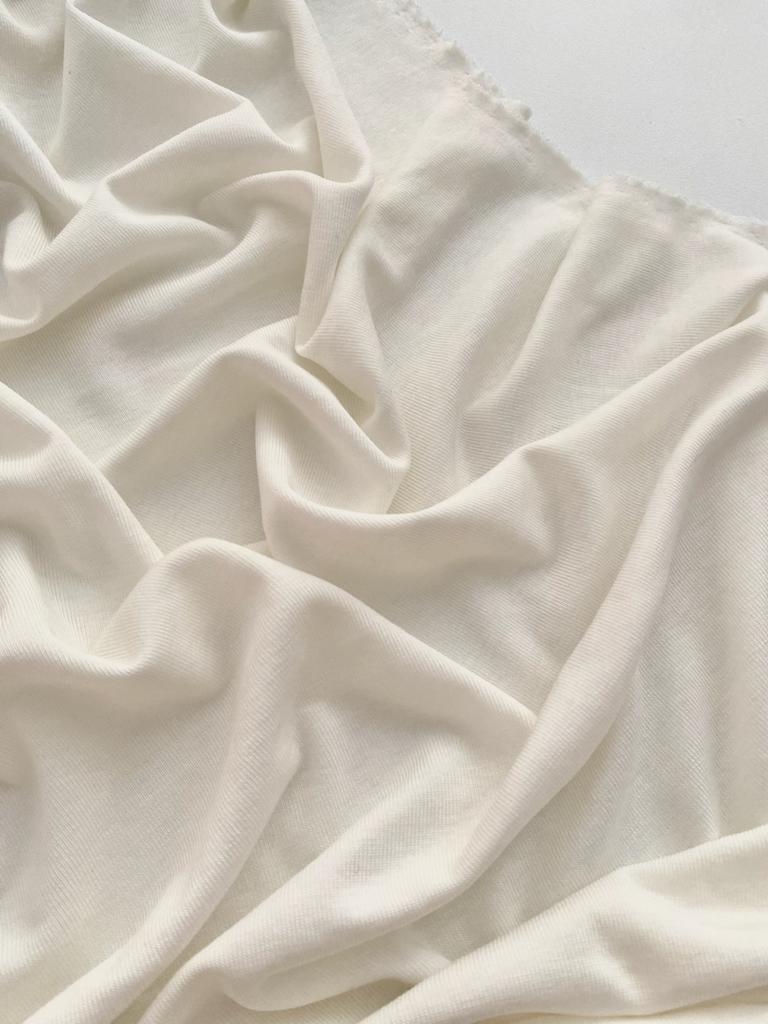 Отрез- Трикотаж тенсель с шерстью "Белый"  180г- 1м