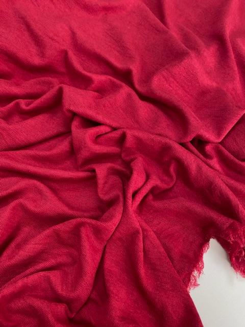 Трикотаж тенсель с шерстью "Дикая вишня" меланж  180г