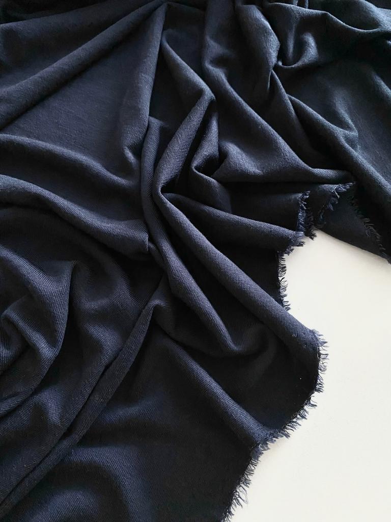 Трикотаж тенсель с шерстью "Синяя ночь"  180г