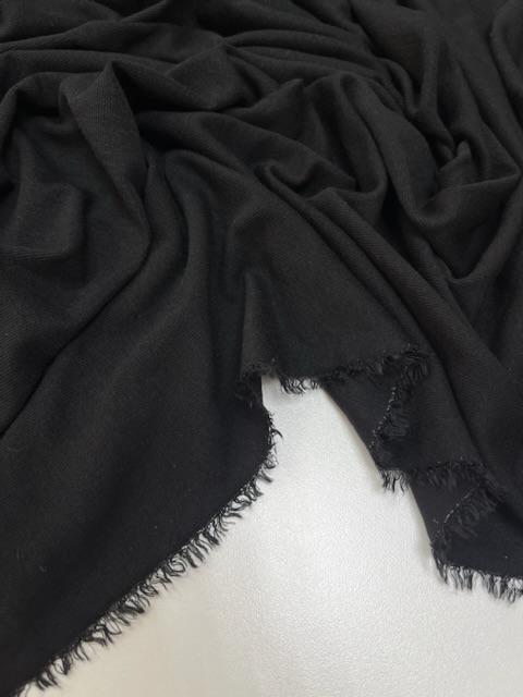 Трикотаж тенсель с шерстью "Черная ночь"  180г