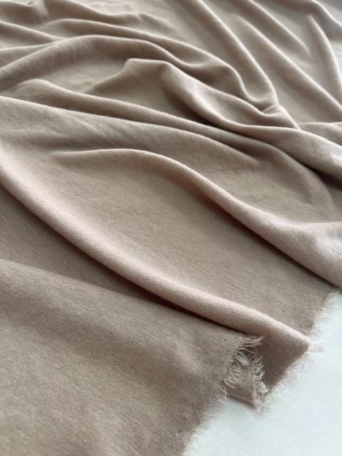 Трикотаж тенсель с шерстью "Серый беж" меланж 180г