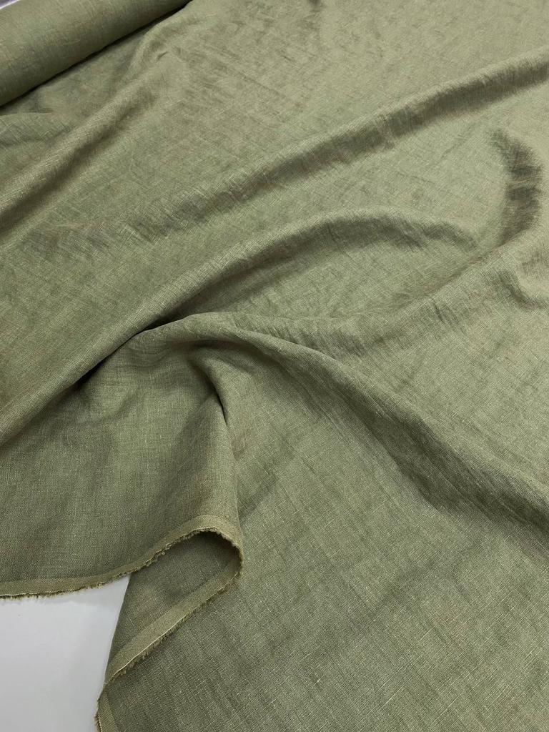 Отрезы Лён "Тимьян"с эффектом мятости (crush)  - 1,3м, 0,97м