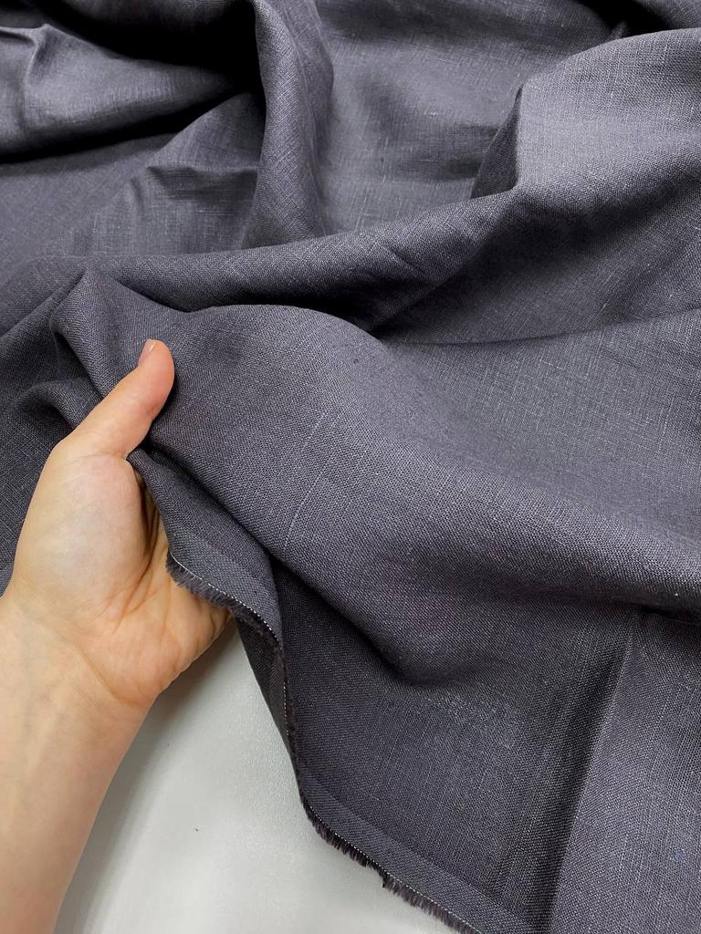 Отрез Лён "Графит" с эффектом мятости (crush) - 1,43м