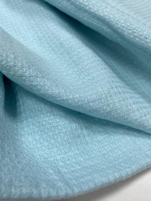Отрез Льняная вафля стираная (crush) Бирюза - 1,25м