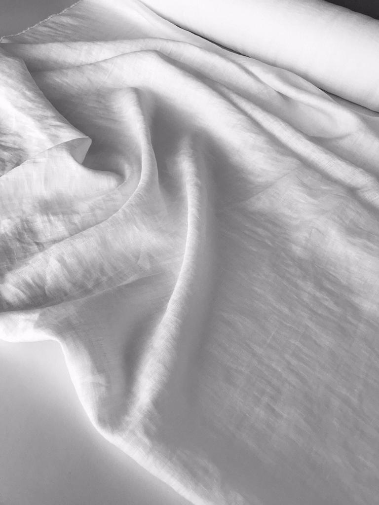 Отрез Лён сорочечный "Белоснежный" с эффектом мятости (crush) - 0,81м