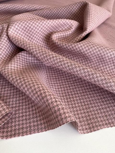 Отрезы Лён "Гусиная лапка розовая" плотный - 1м, 1,5м, 2,5м