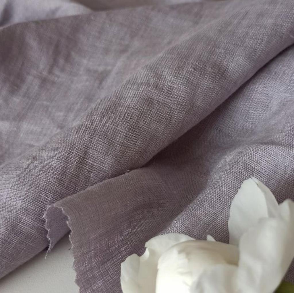Отрез Лён сорочечный "Лиловая сталь" с эффектом мятости (crush) - 1,48м