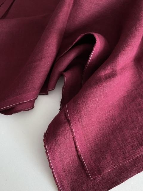 Отрезы Лён "Марсала"с эффектом мятости (crush) - 0,97м