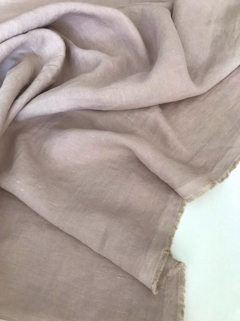 Отрезы Лён с вискозой "Кофе раф" с эффектом мятости (crush) - 1,12м, 1,74м