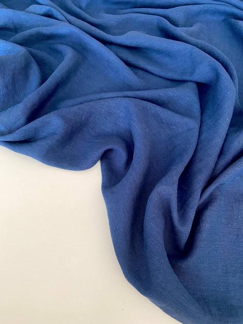 Отрез Лён с вискозой "Джинс" с эффектом мятости (crush) -0.73м