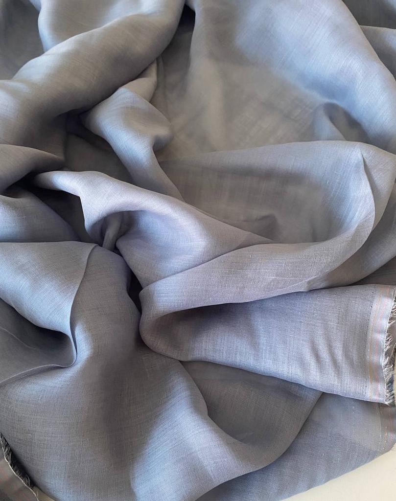 Крапива ramie батист "Муссон" серо-голубой 80г - 0,6м