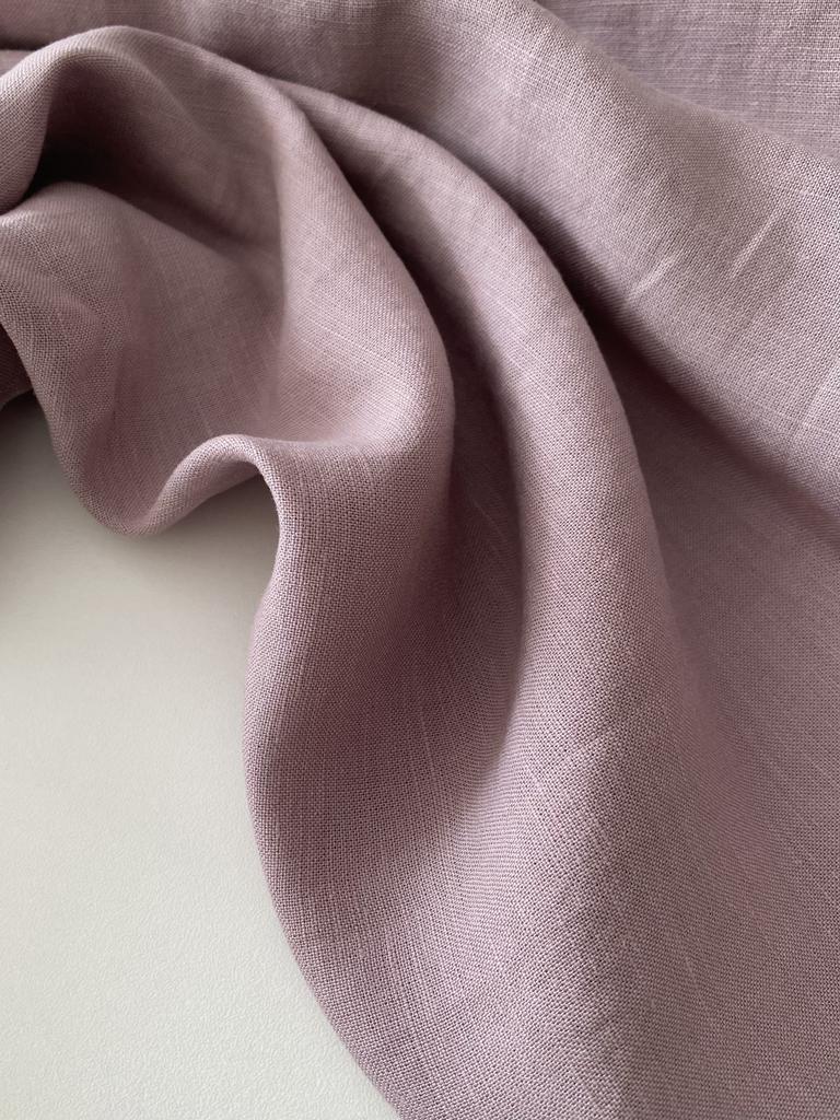 Отрезы Лён с вискозой "Сиреневый туман" с эффектом мятости (crush) - 1,3м, 1,45м
