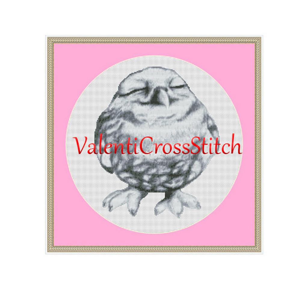 Смешная сова цвет черно-белый