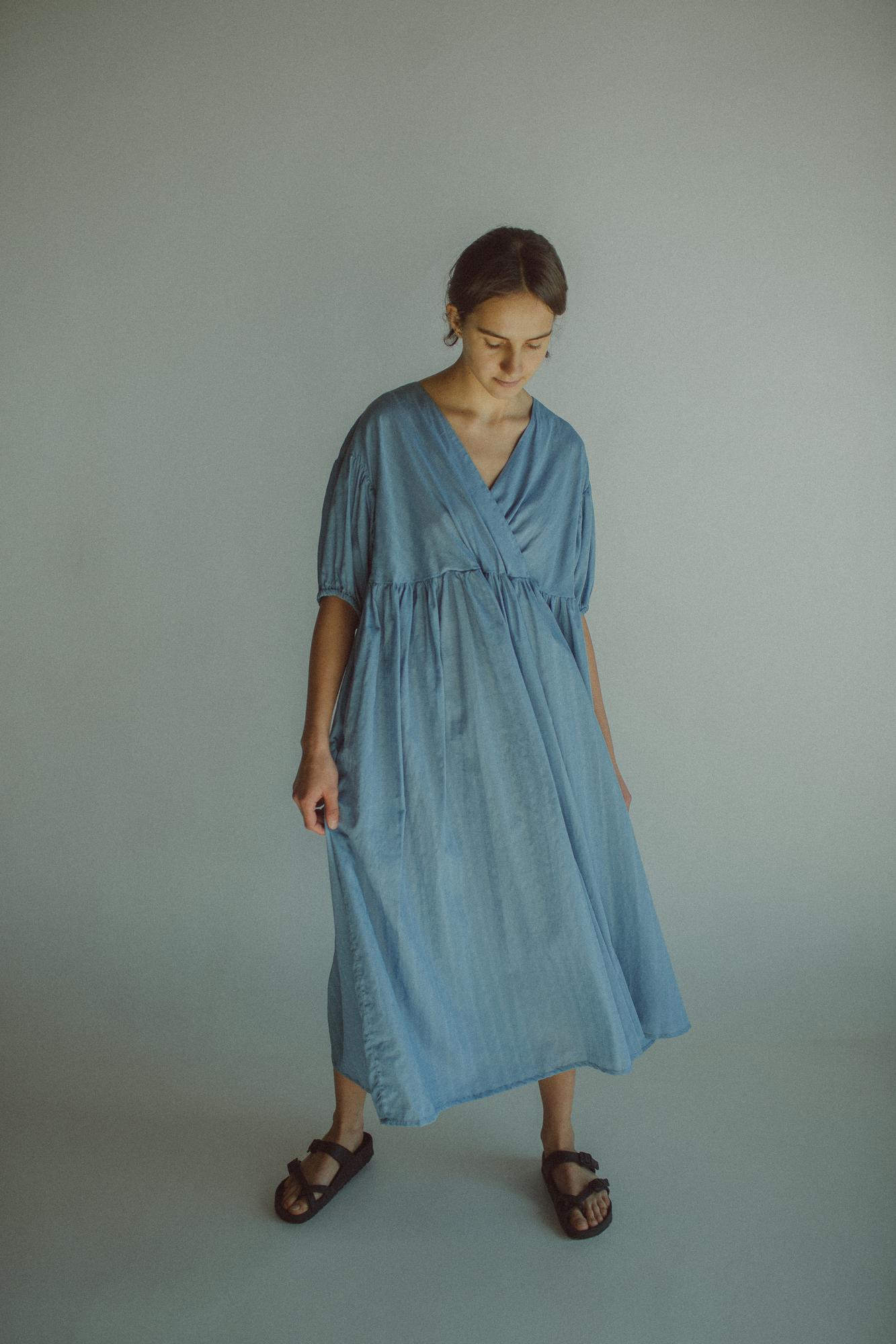 Пыльно-голубое платье Oversize