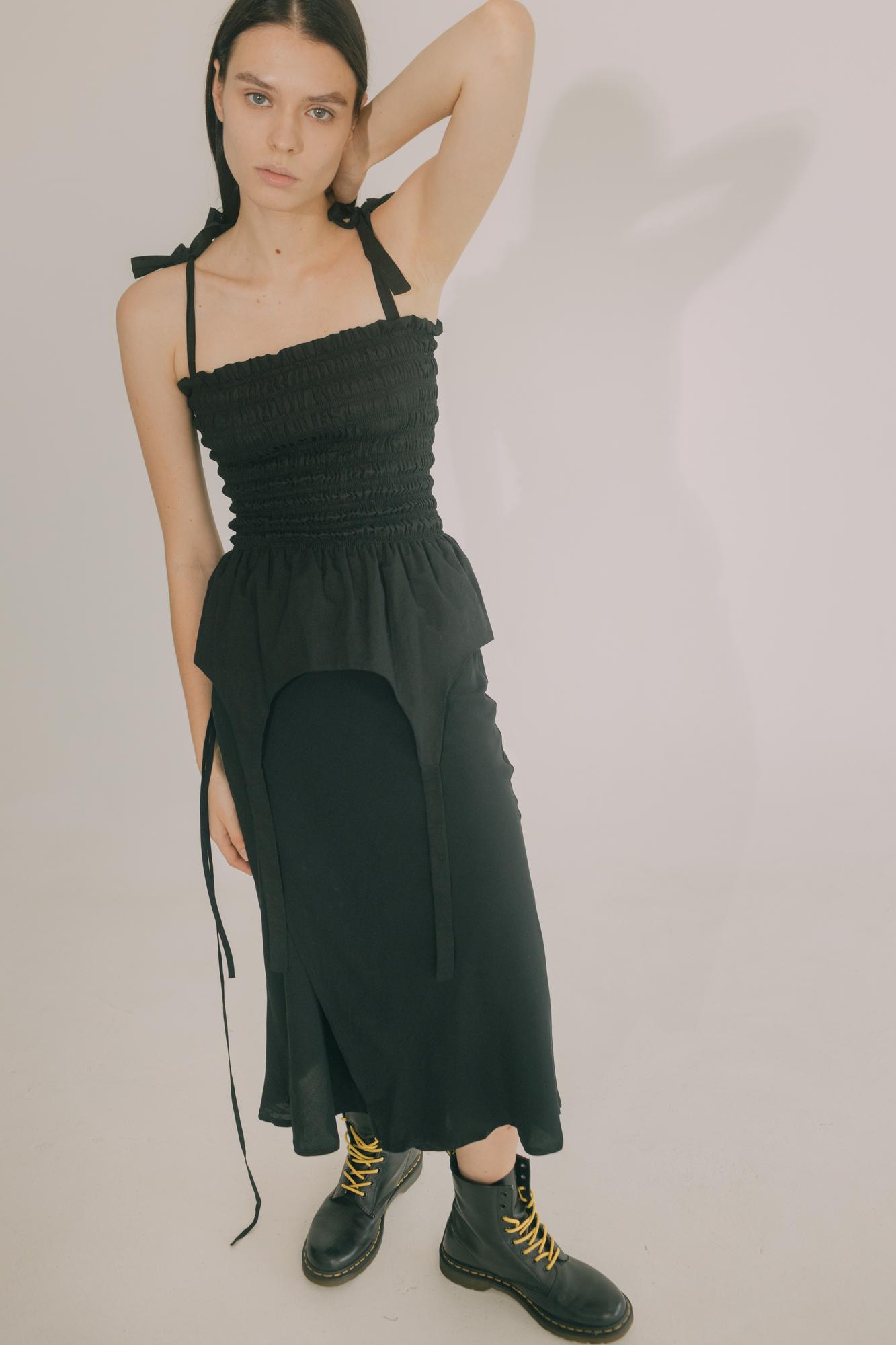 Черный топ Dani с баской