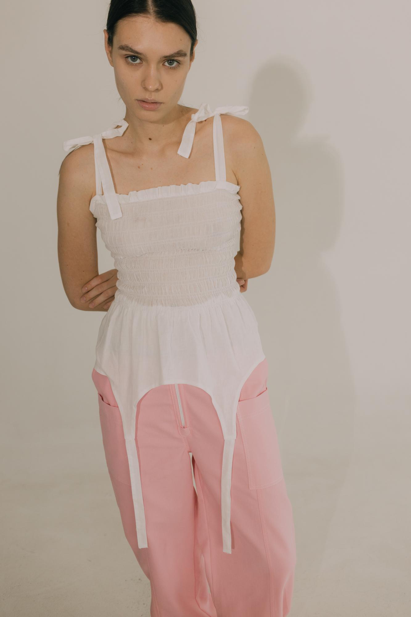 Белый топ Dani с баской