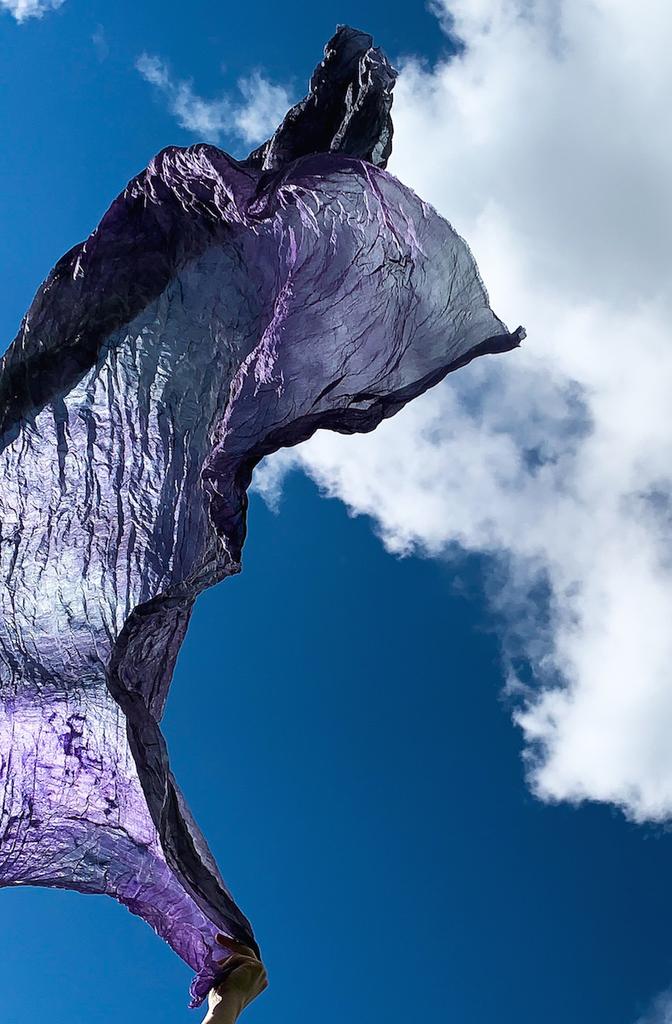 Шарф шелк темно-фиолетовый