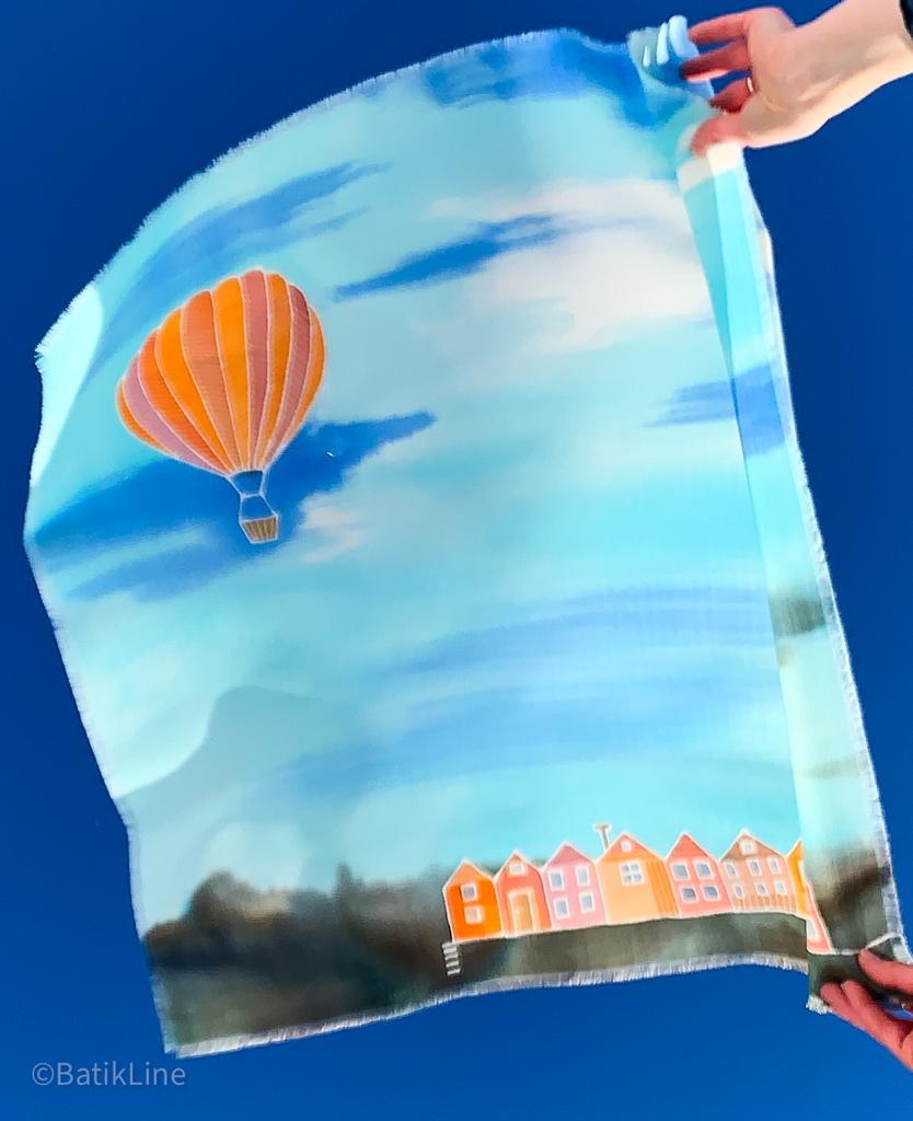 Шерстяной платок "День. Воздушный шар"