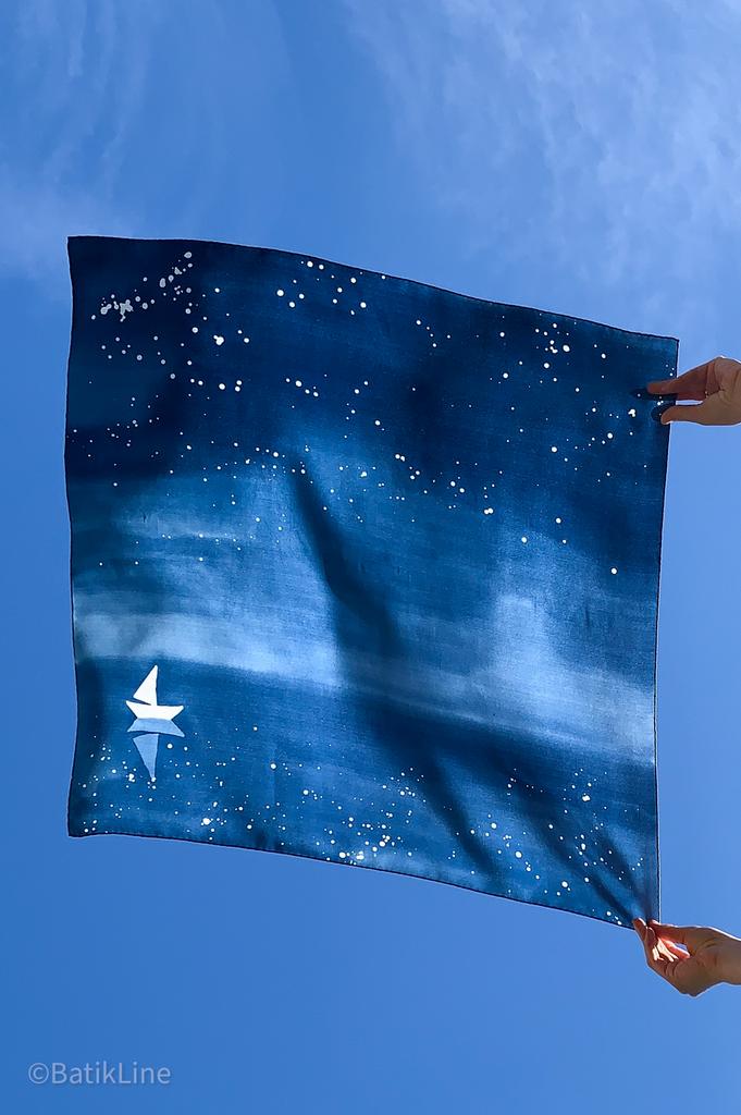 Шёлковый платок "Парус. Море. Звезды."