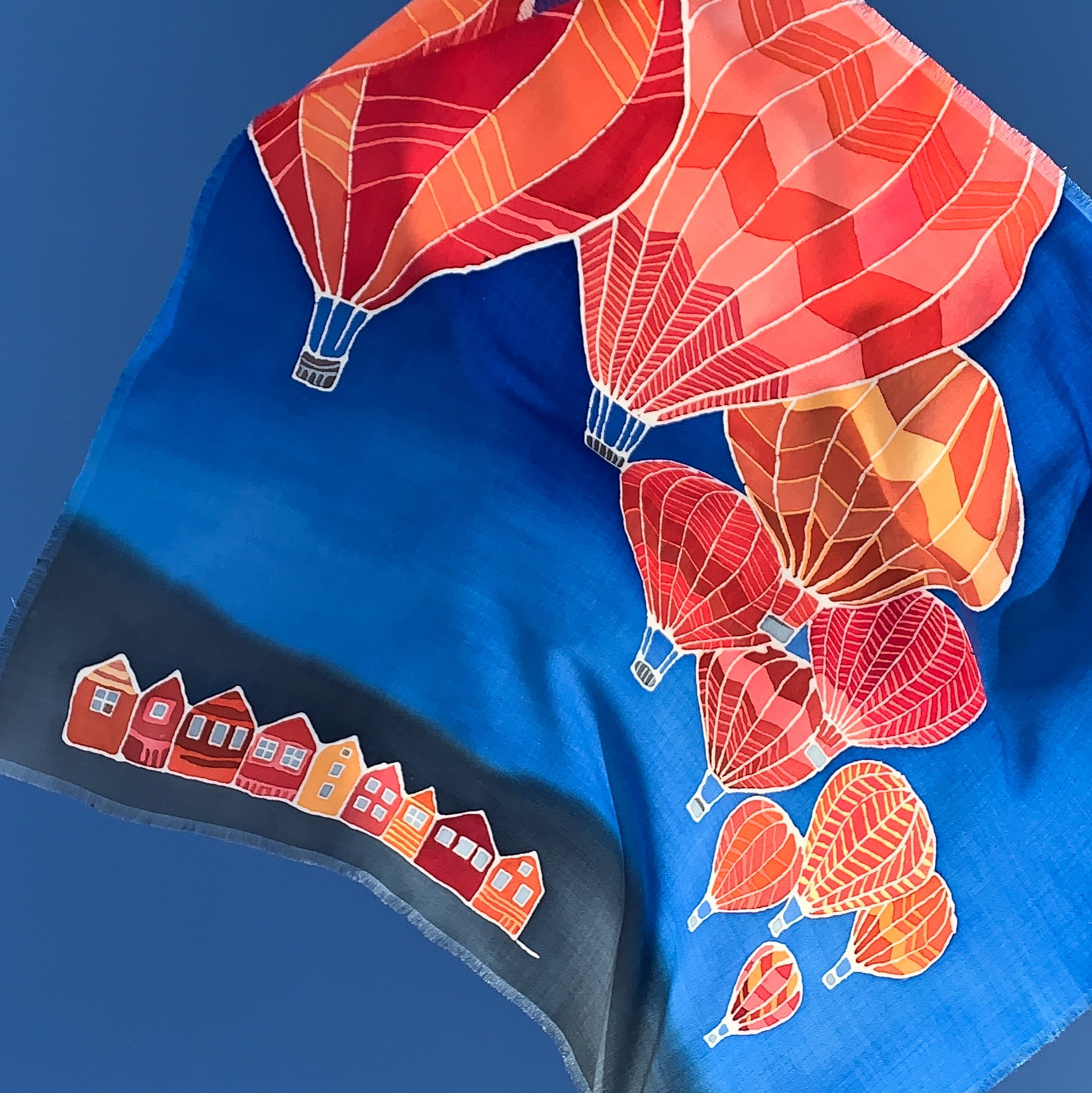 Шерстяной платок Воздушные красные шары