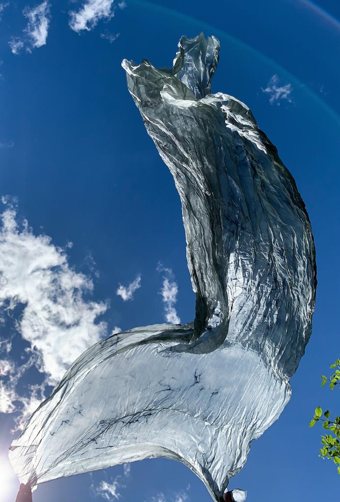 Шёлковый палантин "Серебро"